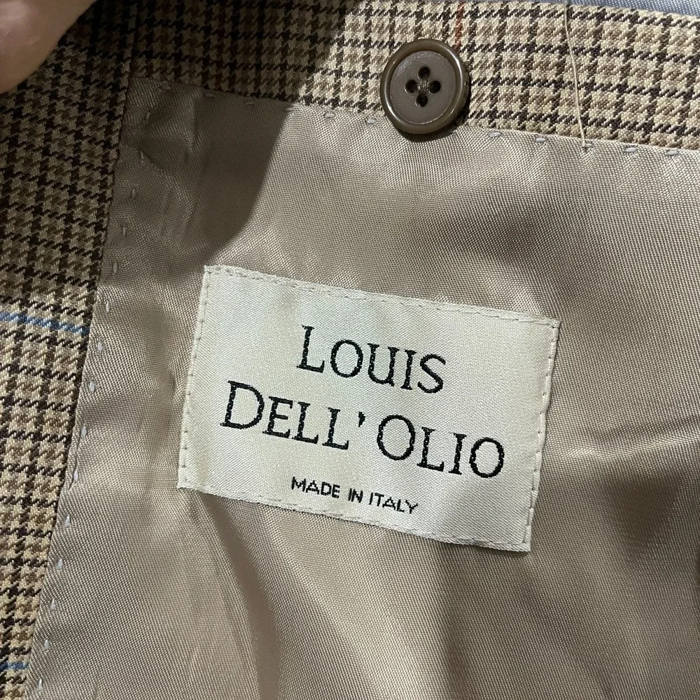 Louis Dell'Olio Blazer‎ Mens 48L Check Wool Italian Quiet Luxury Academia Preppy